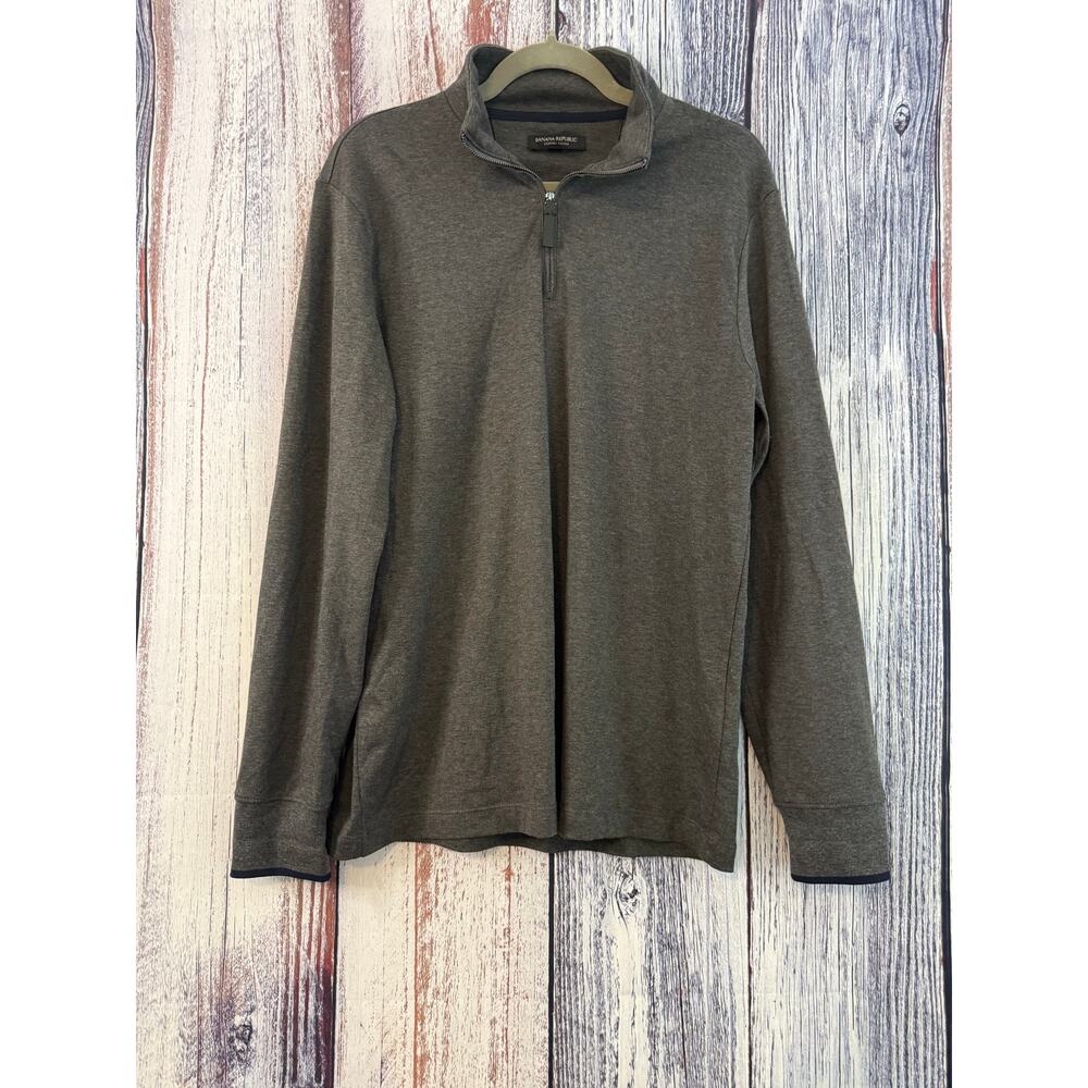 Mens Banana Republic Luxury Touch Gray Pull Over Size Medium